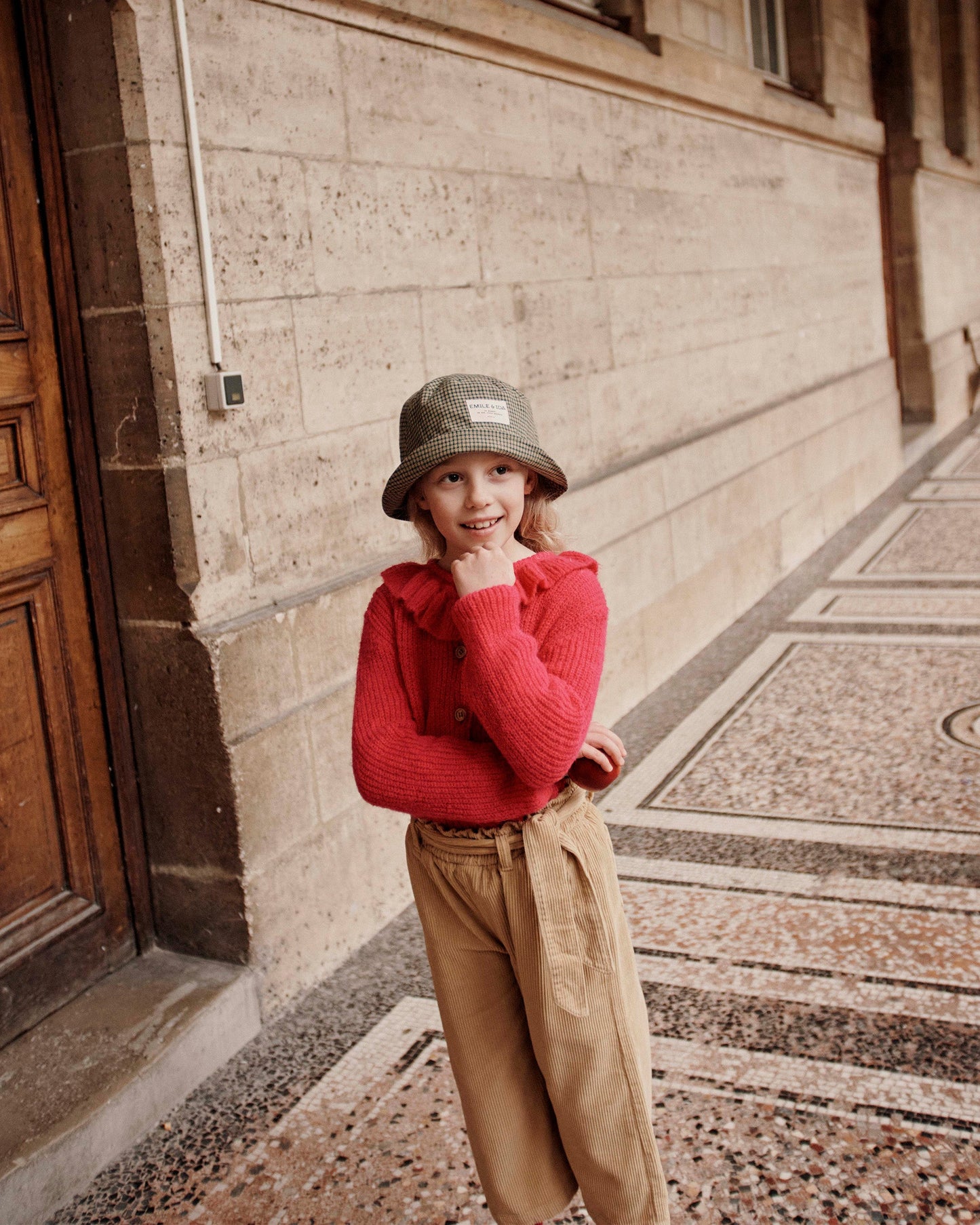 Pantalon cropped velours biscotte