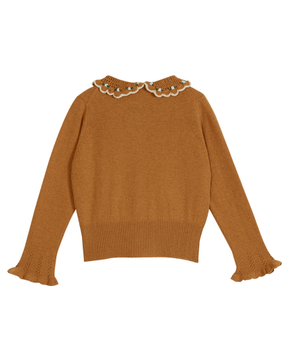 Cardigan cachemire merinos caramel