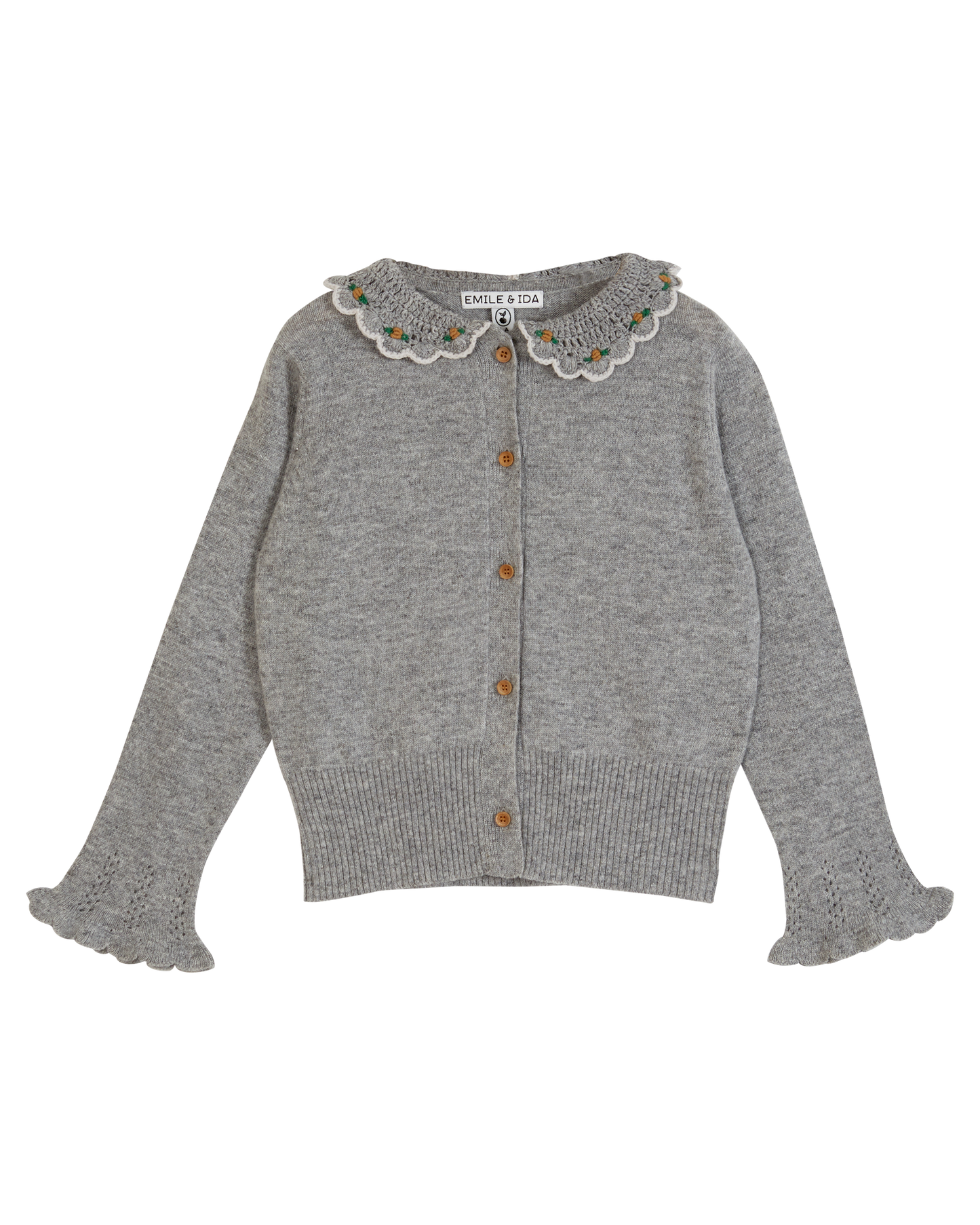 Cardigan cachemire merinos gris chiné