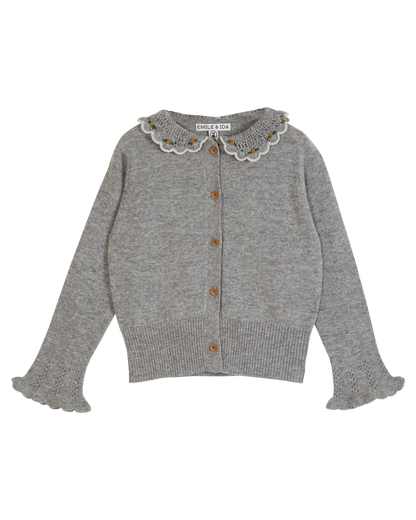Cardigan cachemire merinos gris chiné