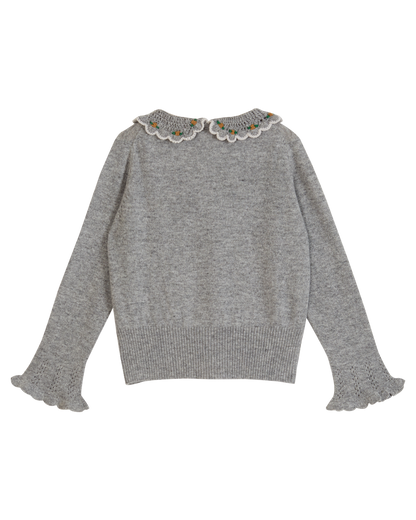 Cardigan cachemire merinos gris chiné