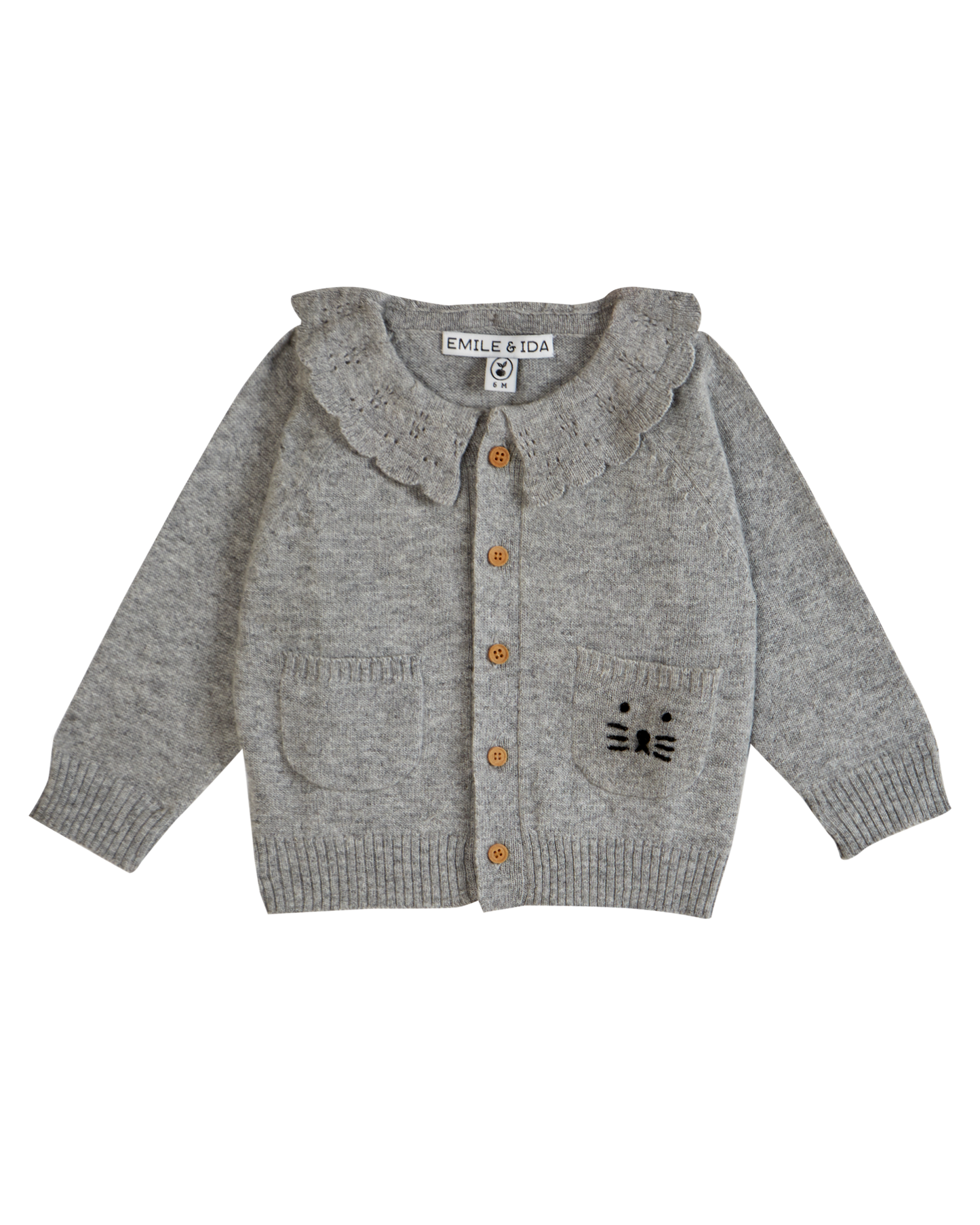 Cardigan cachemire et merinos gris chiné
