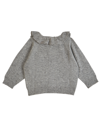 Cardigan cachemire et merinos gris chiné