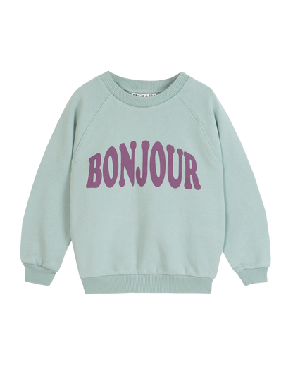 Sweat Bonjour enfant coton bio pluie