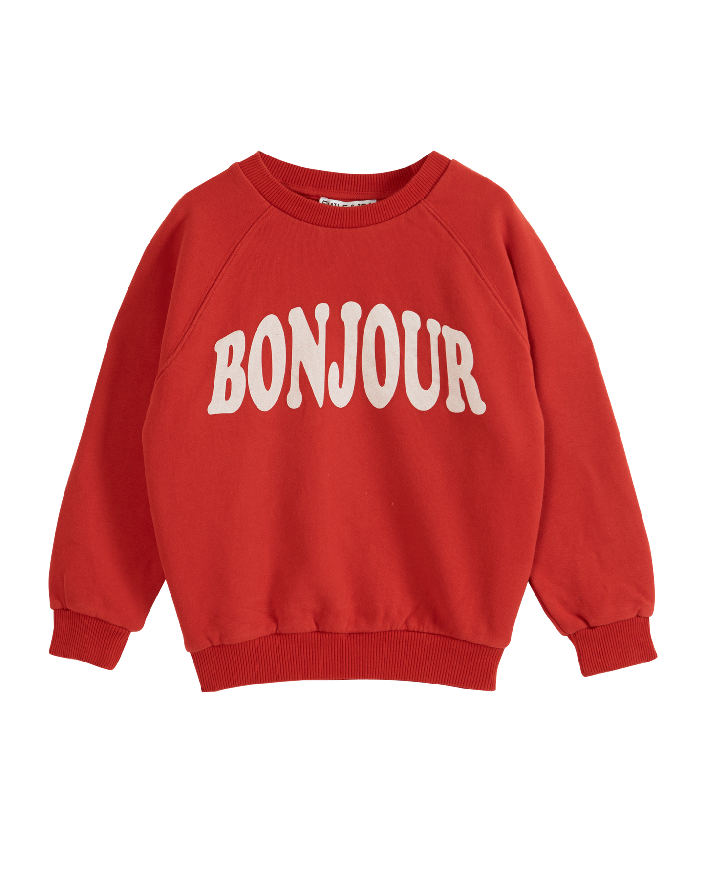 Sweat Bonjour enfant coton bio rouge