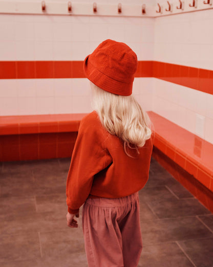 Sweat Bonjour enfant coton bio rouge