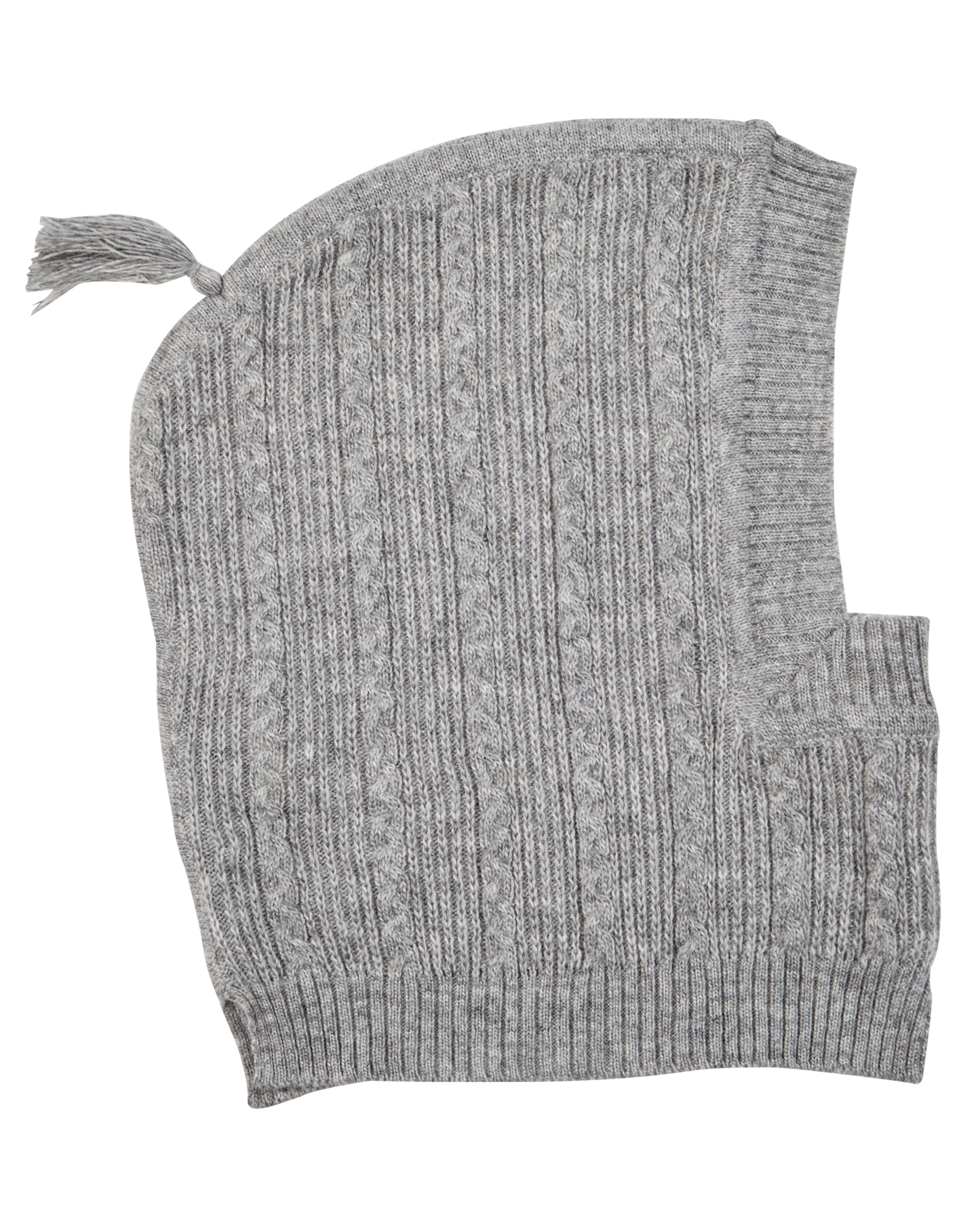 Cagoule cachemire et mérinos gris chiné
