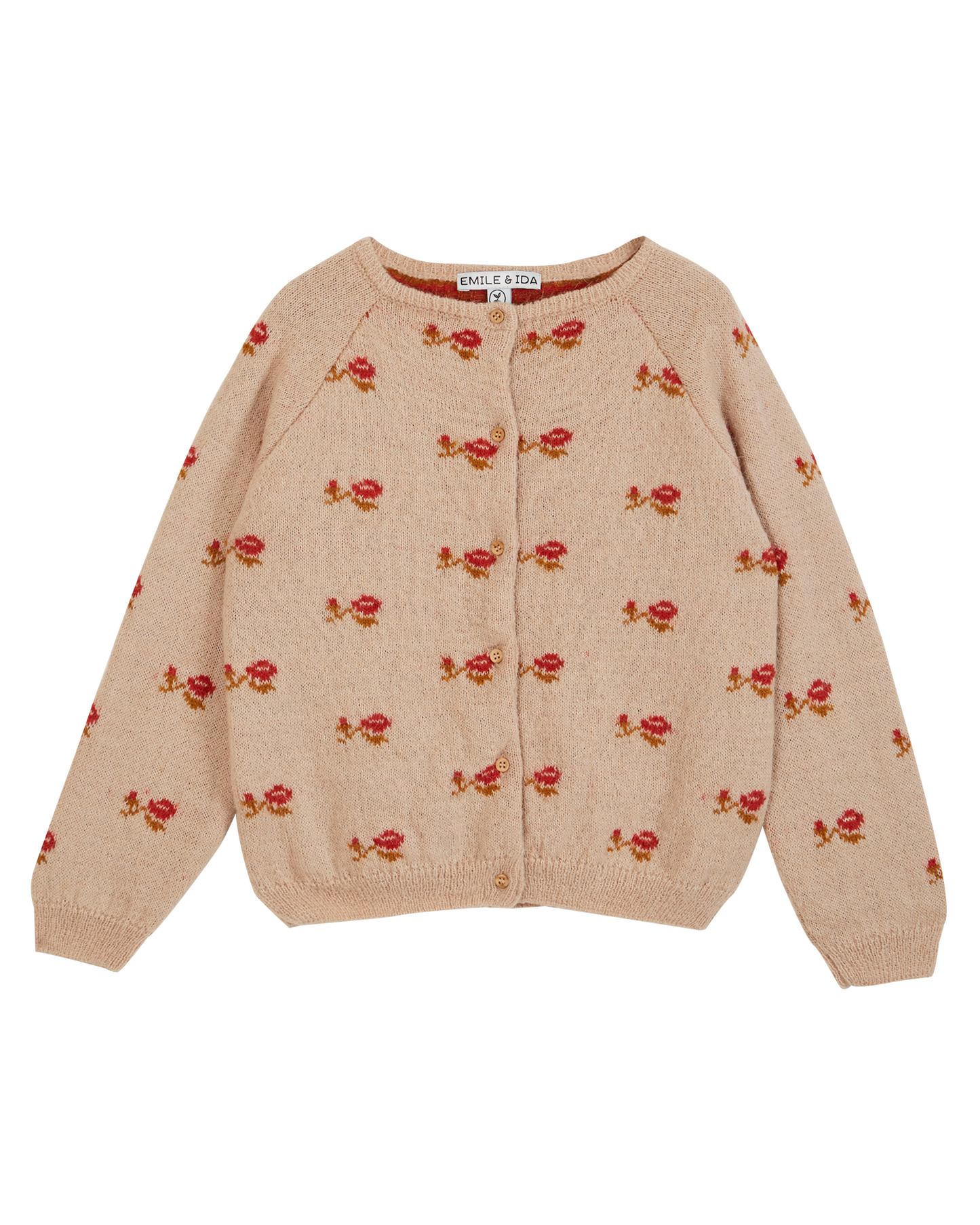 Cardigan jacquard beige rosé