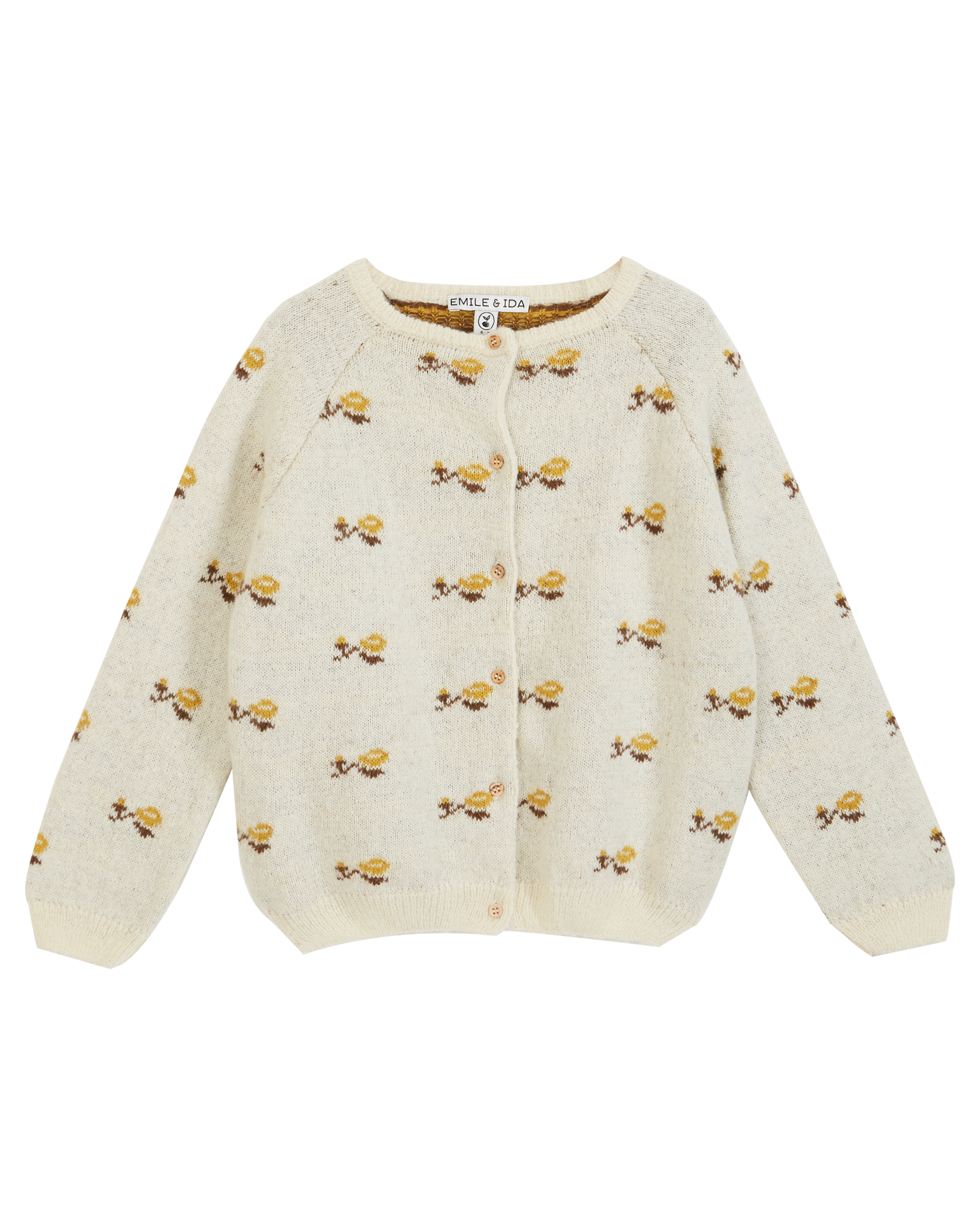 Cardigan jacquard écru