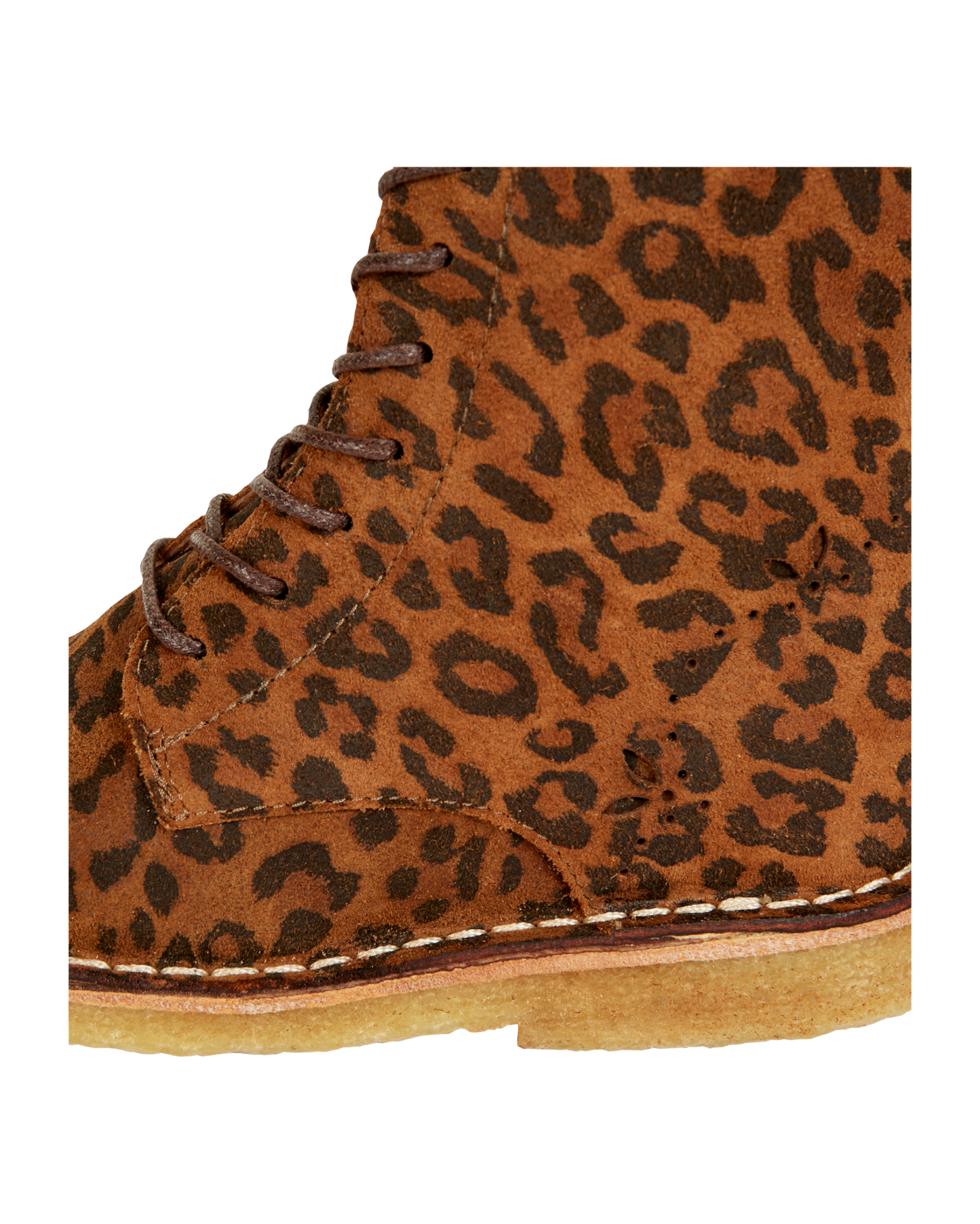 Boots à lacets cuir léopard brun