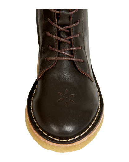 Boots à lacets cuir cacao