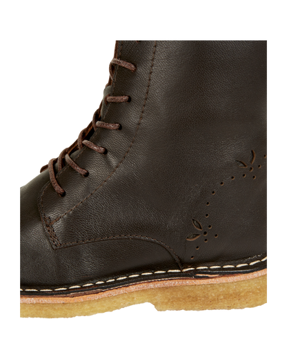Boots à lacets cuir cacao