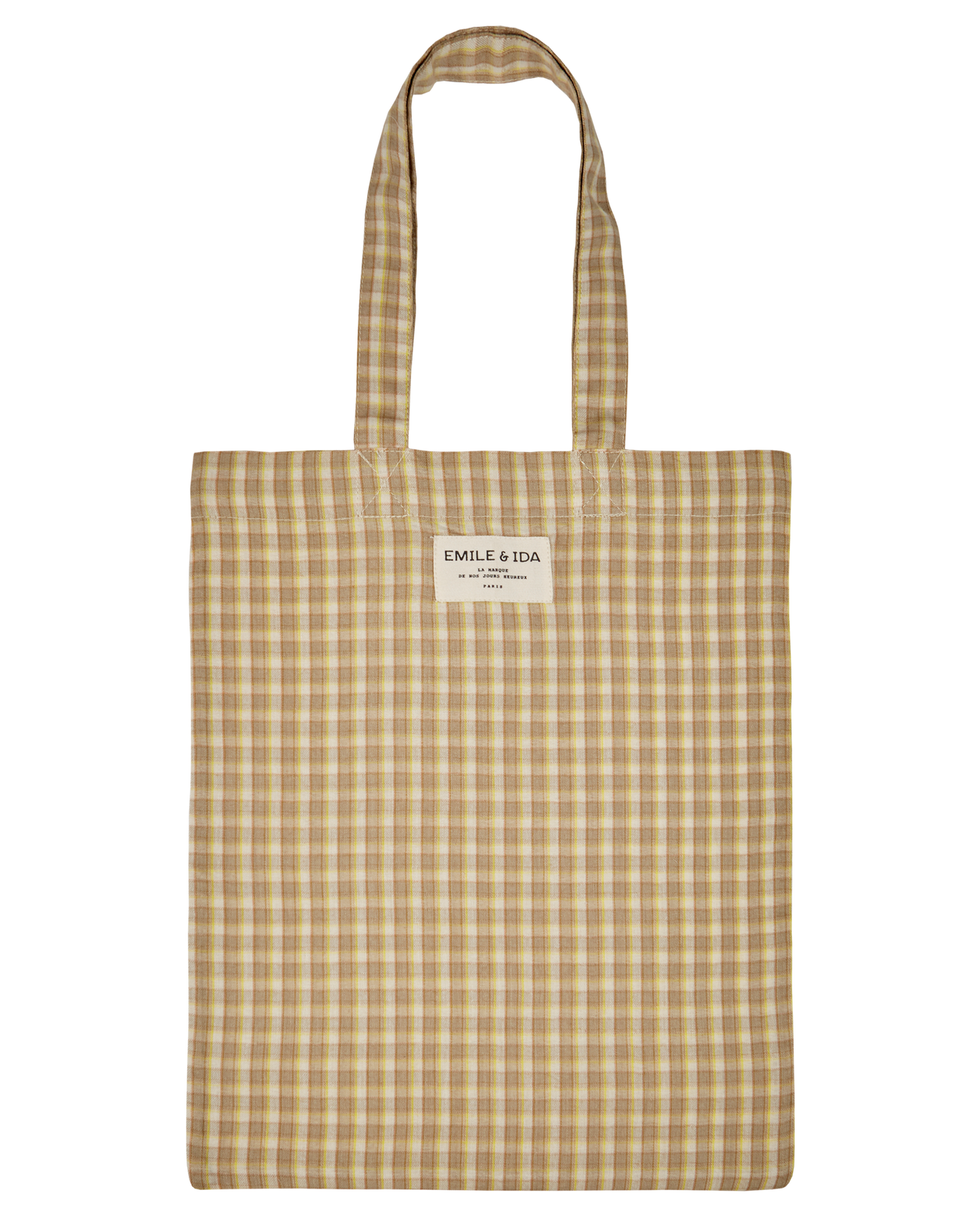Tote bag carreaux brigitte jaune