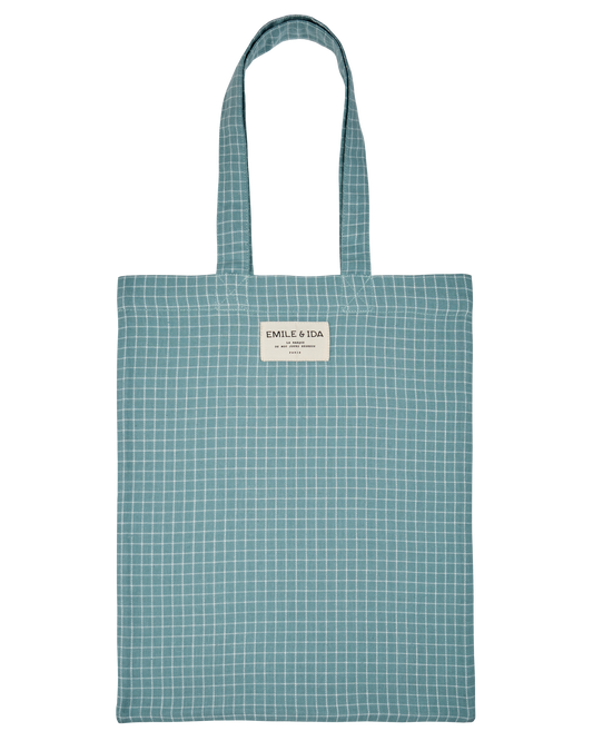 Tote bag carreaux félicie céladon