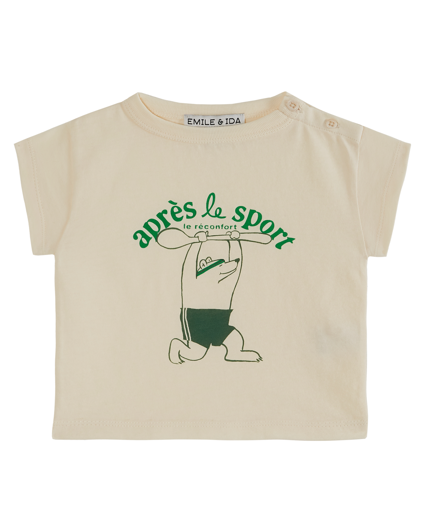 T-shirt coton bio après le sport écru