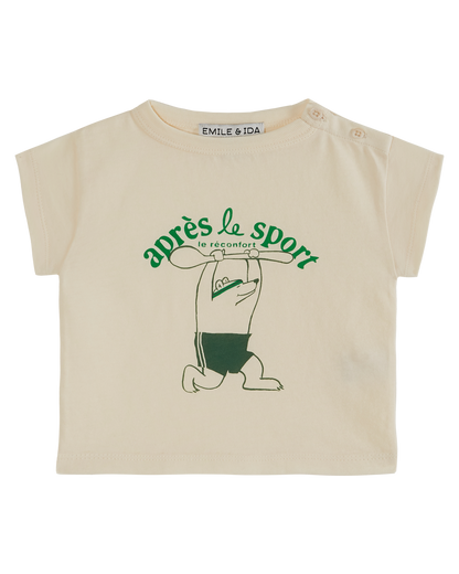 T-shirt coton bio après le sport écru