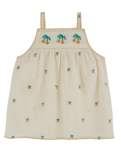Robe bébé broderie cerise chantilly