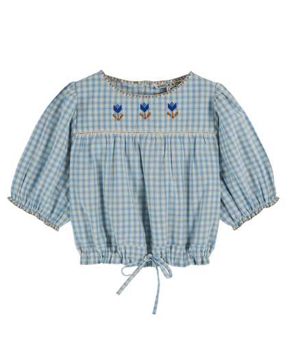 Blouse broderie carreaux faience