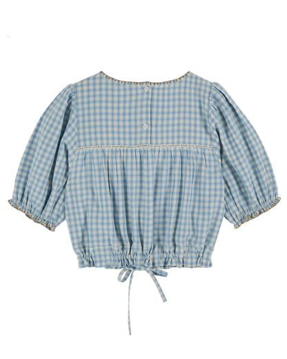 Blouse broderie carreaux faience