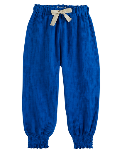 Pantalon gaze de coton saphir