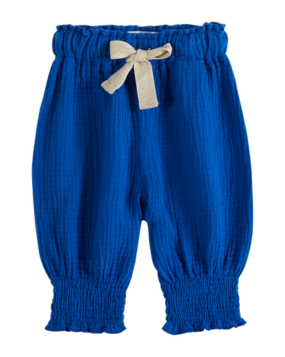 Pantalon gaze de coton saphir