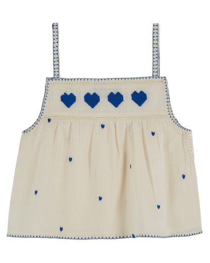 Top broderie coeur chantilly