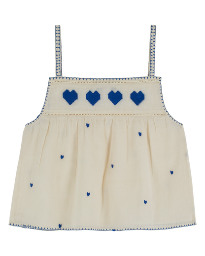 Top broderie coeur chantilly