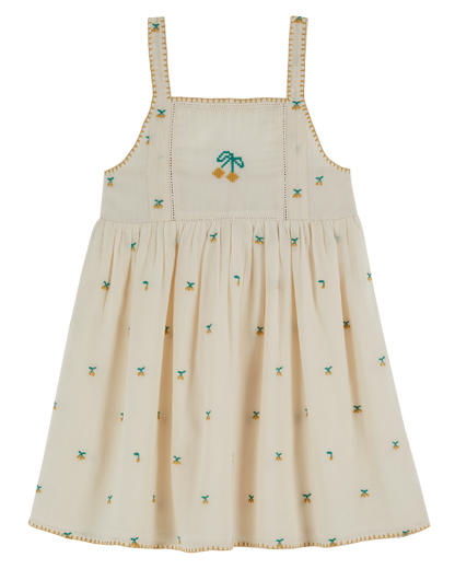Robe broderie cerise fille chantilly
