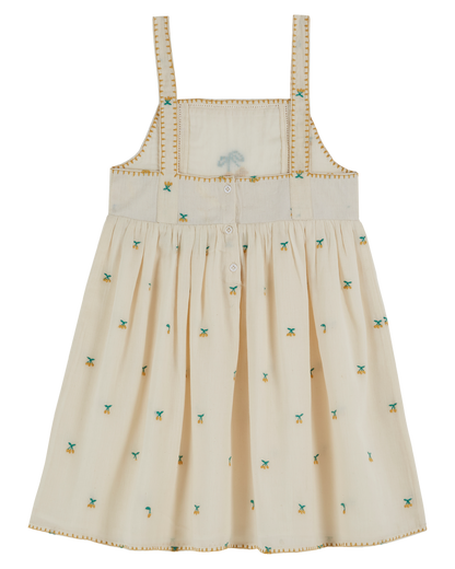 Robe broderie cerise fille chantilly
