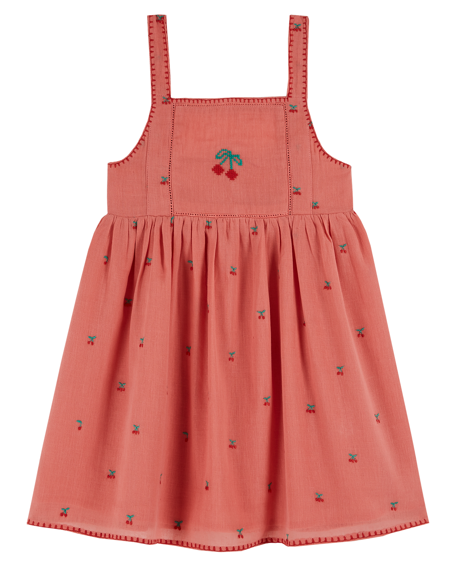 Robe broderie cerise grenadine