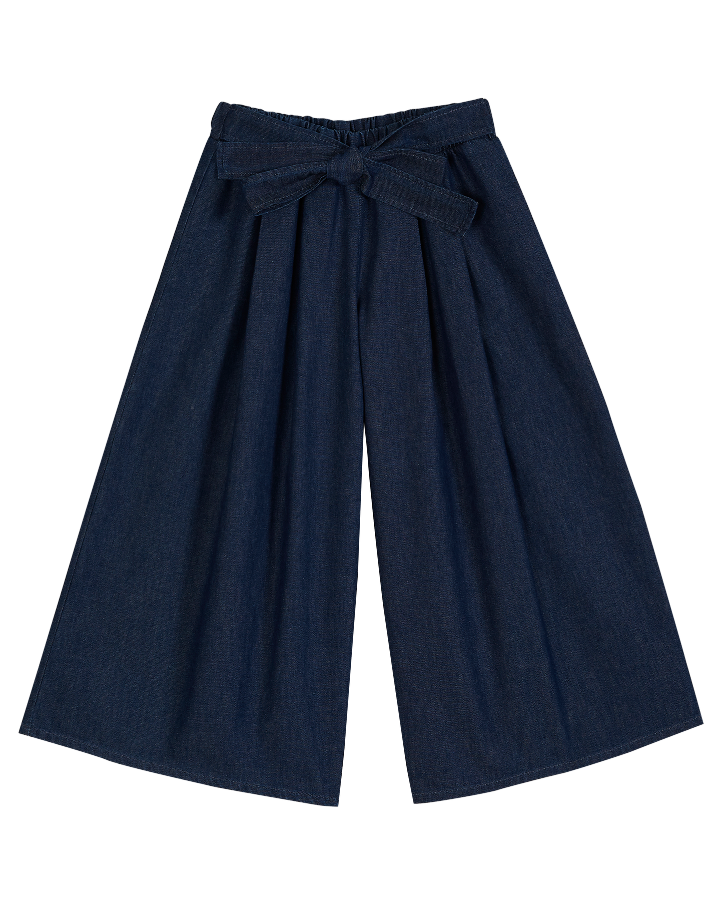 Pantalon noué chambray bleu foncé