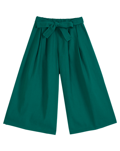 Pantalon noué lin et coton haricot