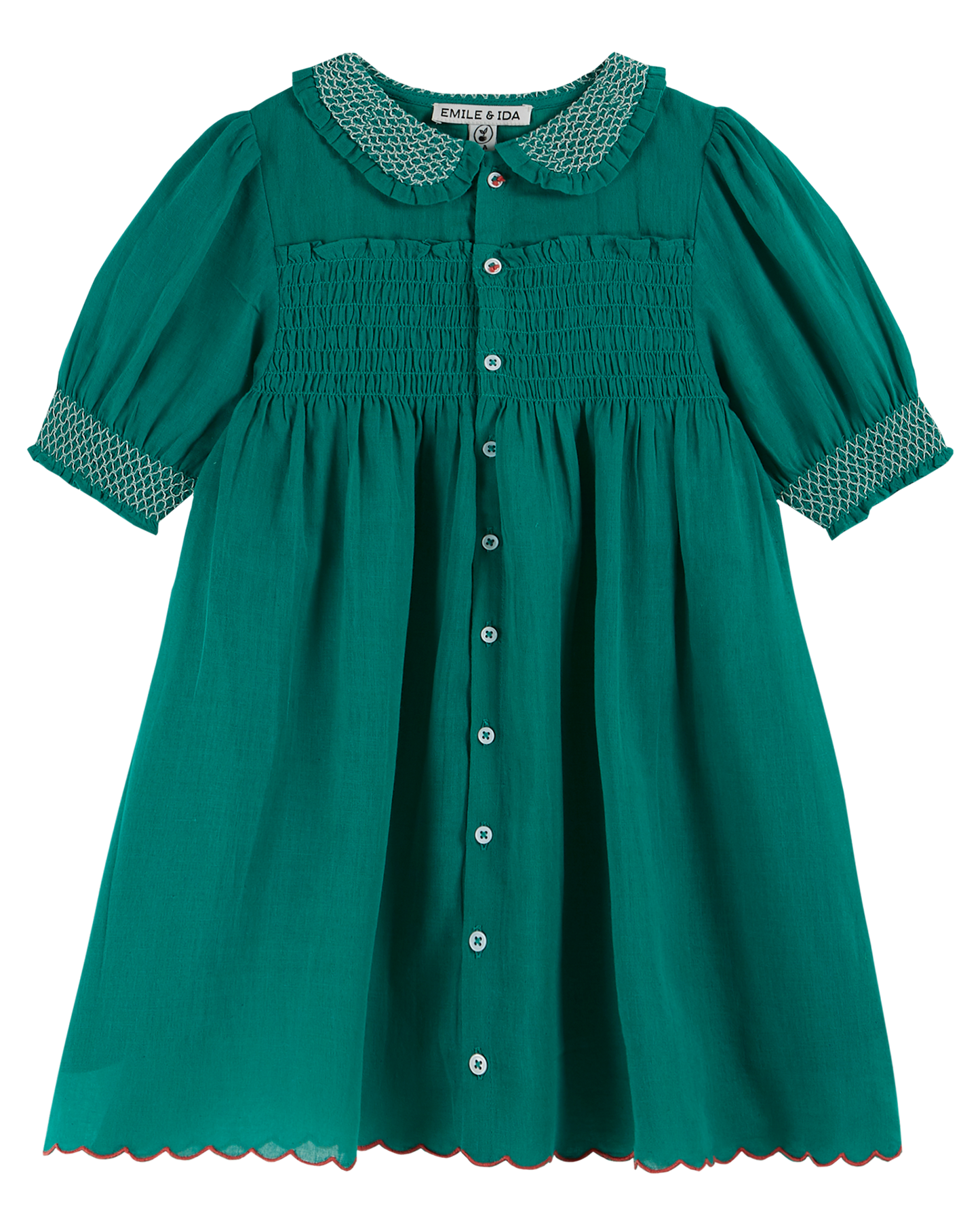 Robe smockée haricot