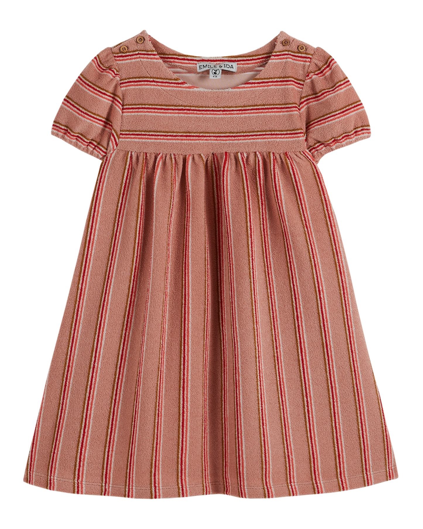Robe éponge rayure rosette