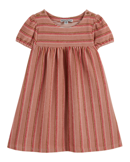 Robe éponge rayure rosette