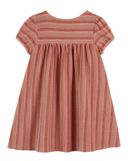 Robe éponge rayure rosette