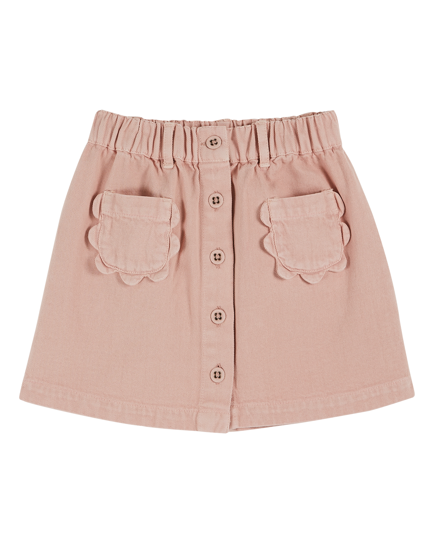 Jupe poches fleurs rosette