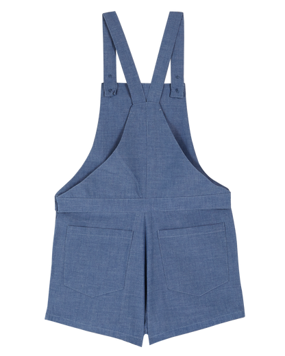 Salopette poche fleurs chambray