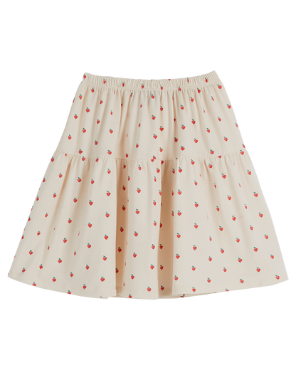 Jupe coton bio petit cœur rouge