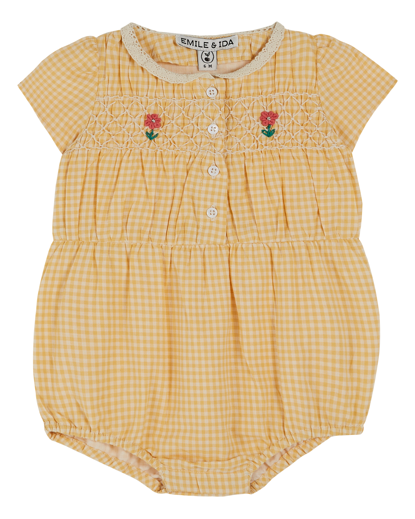 Combibloomer rebrodé vichy jaune
