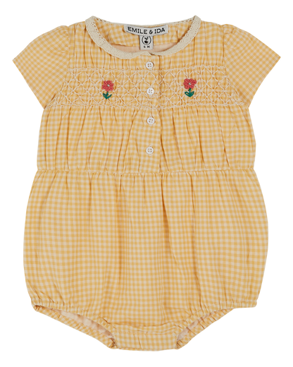 Combibloomer rebrodé vichy jaune