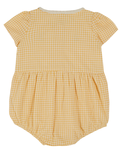 Combibloomer rebrodé vichy jaune