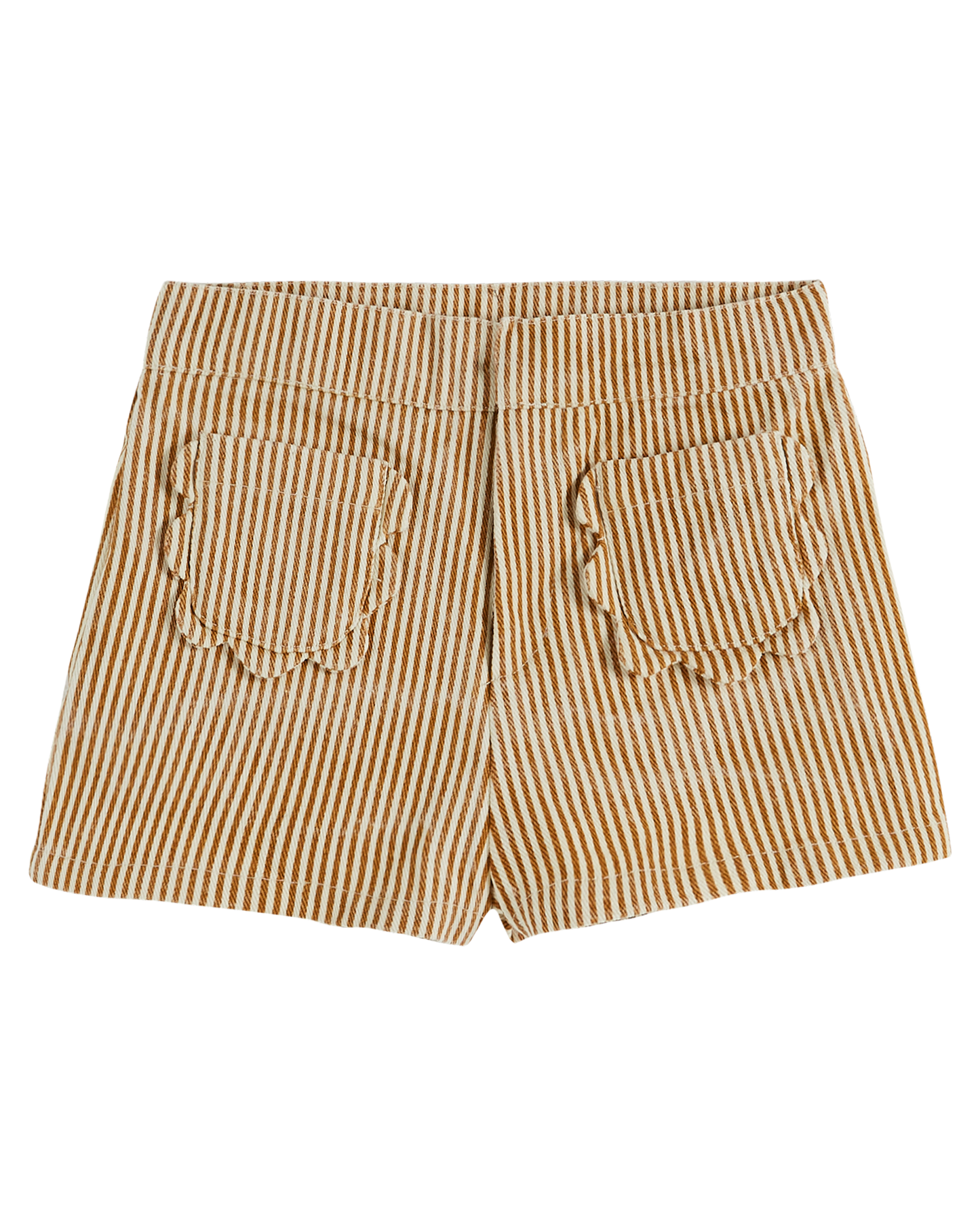 Short poches fleurs rayure miel