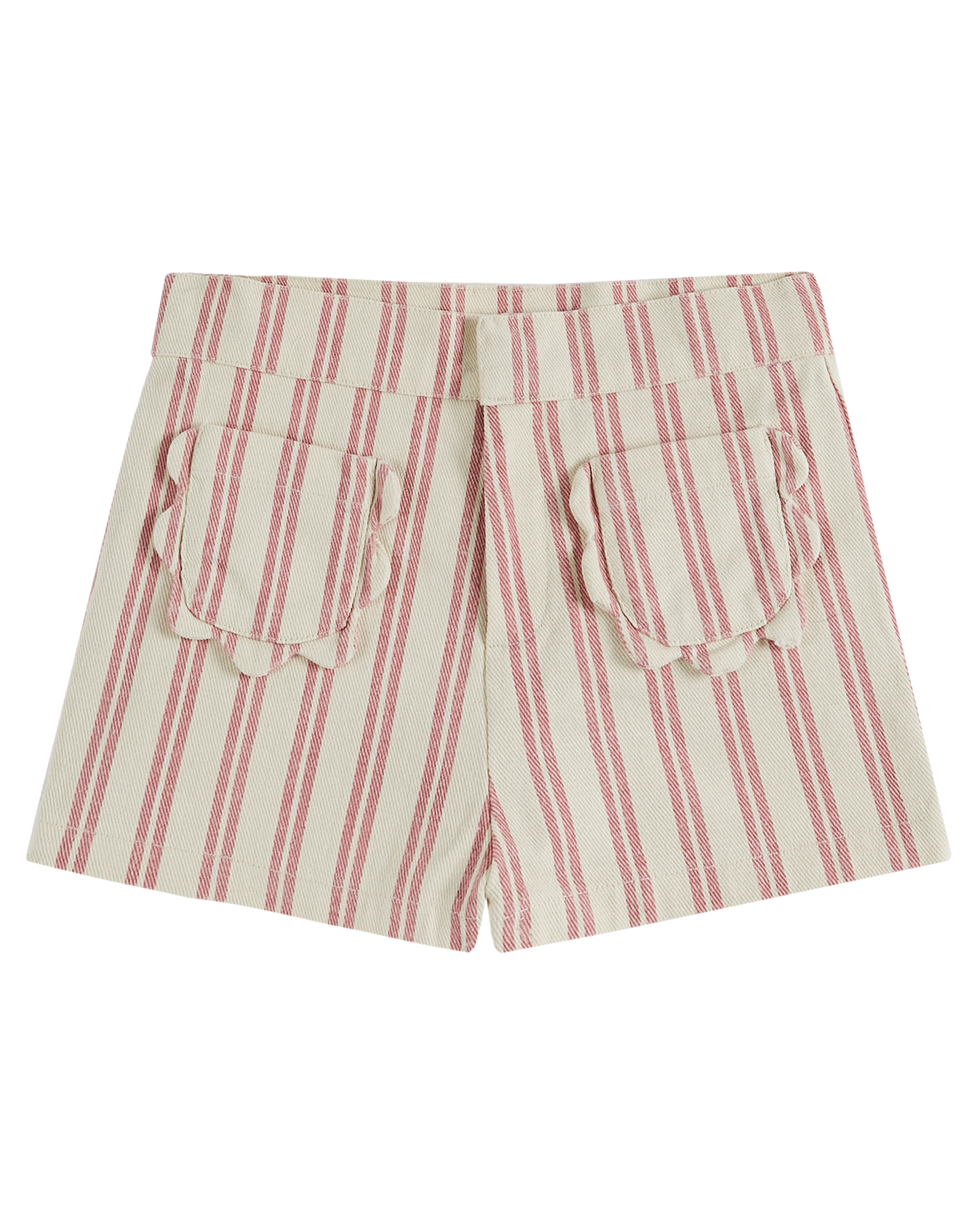 Short poches fleurs rayure rose