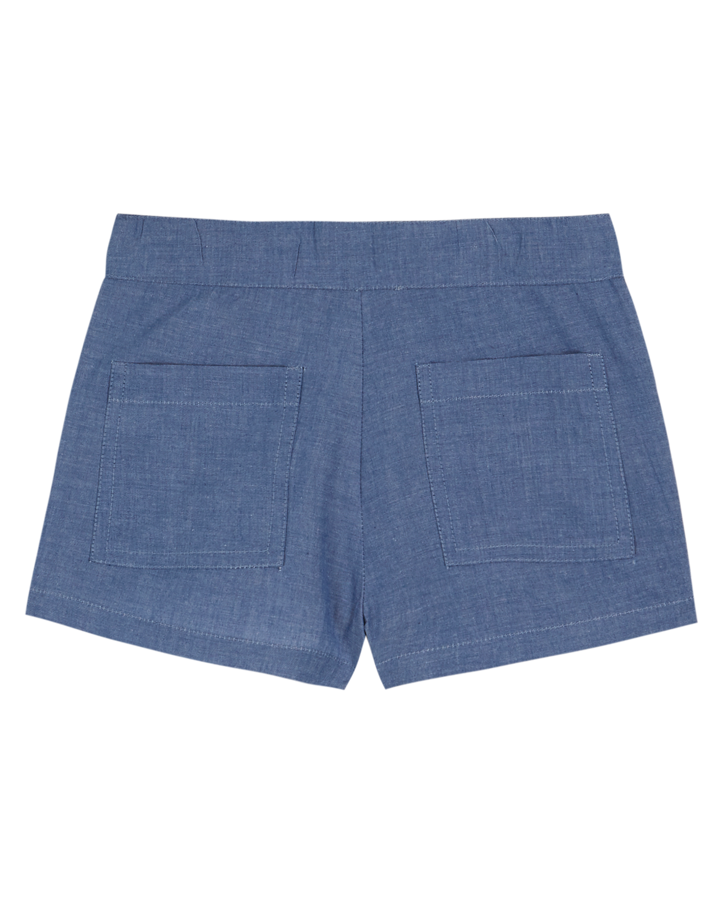 Short poches fleurs chambray