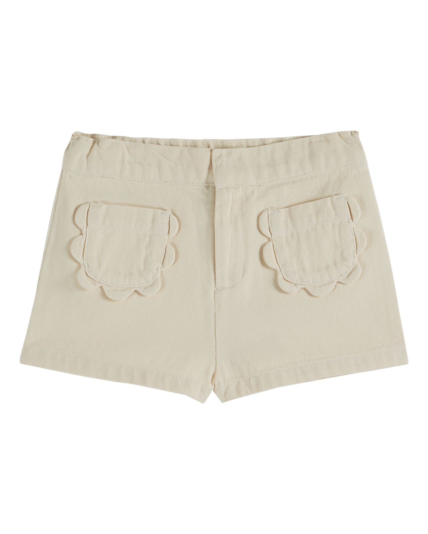 Short poches fleurs uni chantilly
