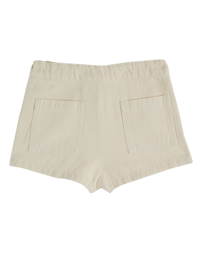 Short poches fleurs uni chantilly