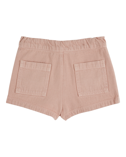 Short poches fleurs uni rosette