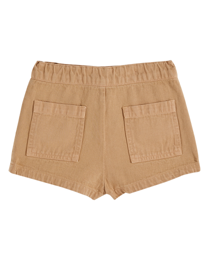 Short poches fleurs uni sésame