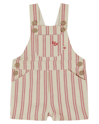 Salopette bébé rayure rose